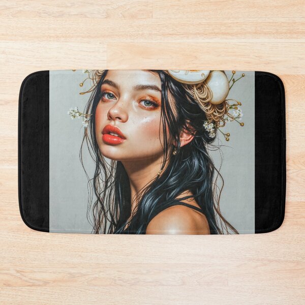 Item preview, Painting Portrait of a Woman with Ramen on Her Head, Intricate and Vibrant Imagery designed and sold by regnumsaturni.