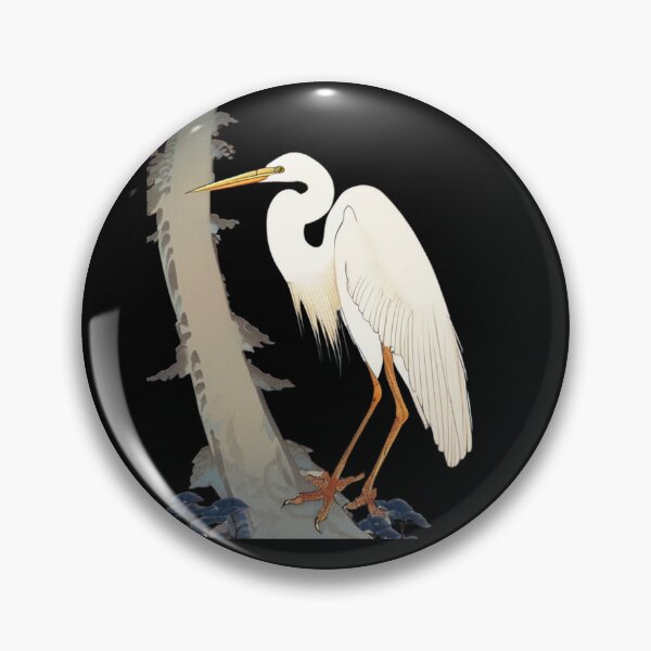 Item preview, white heron designed and sold by EuropeanPrints.