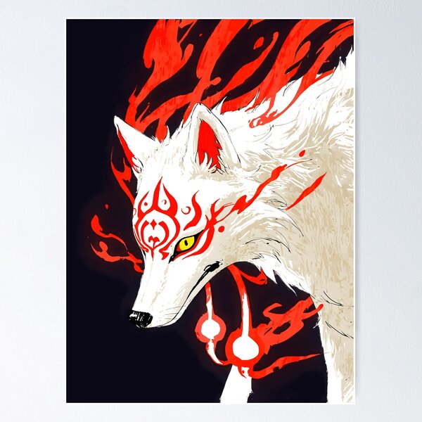 Item preview, White Okami wolf japan anime designed and sold by Ms. Bork.