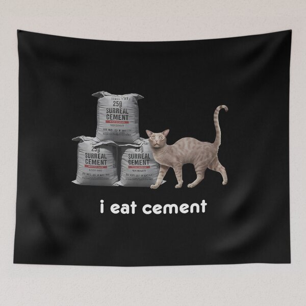 Item preview, I Eat Cement Cursed Cat, Funny Meme, Ironic, Cat Lover, Oddly Specific, Unhinged, Cursed, Cringe designed and sold by Creatiforge.
