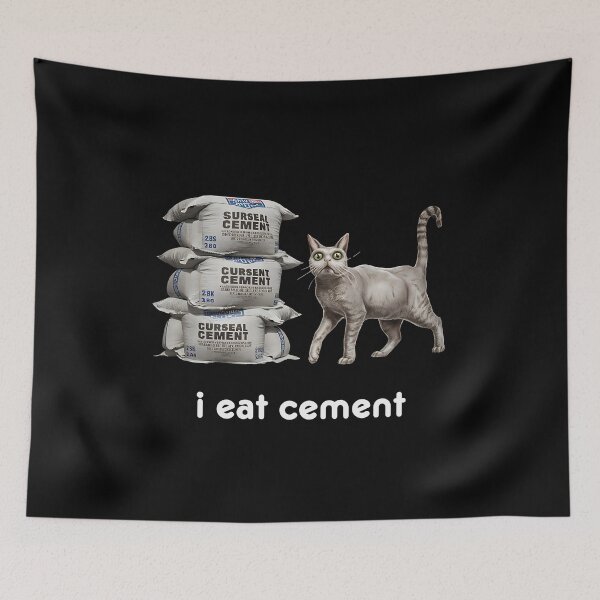 Item preview, I Eat Cement Cursed Cat, Funny Meme, Ironic, Cat Lover, Oddly Specific, Unhinged, Cursed, Cringe designed and sold by Creatiforge.