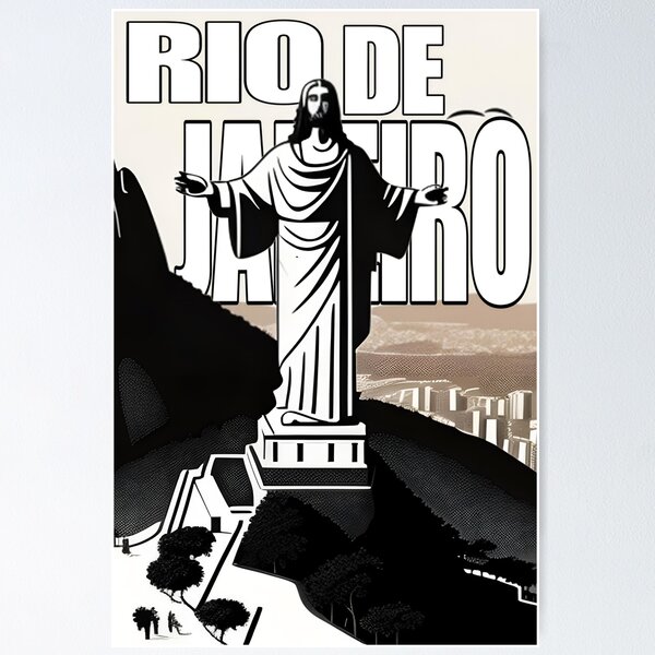 Item preview, Rio de Janeiro, Brazil Christ the Redeemer Illustration Travel Art designed and sold by jessephotoart.