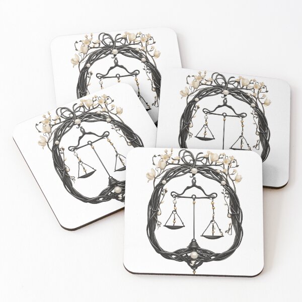 Item preview, Libra Balance Art - Elegant Black and White Floral Design by LaLi Designs designed and sold by LaLi-Designs.