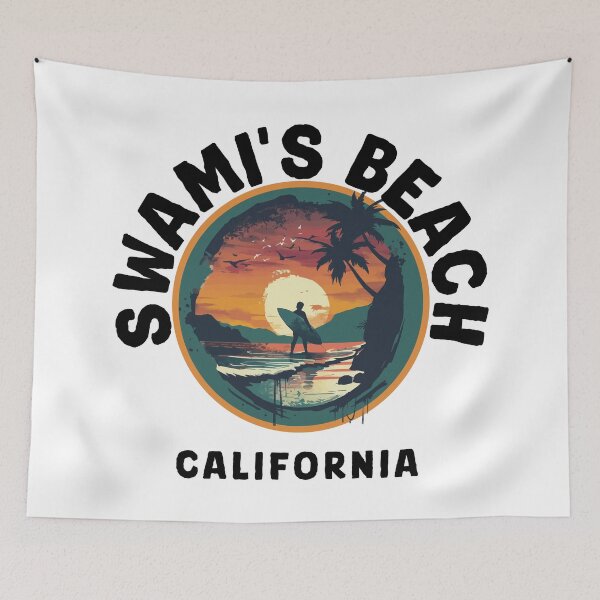 Item preview, Swami's Beach - California (with Black Lettering) designed and sold by VelvetRoom.