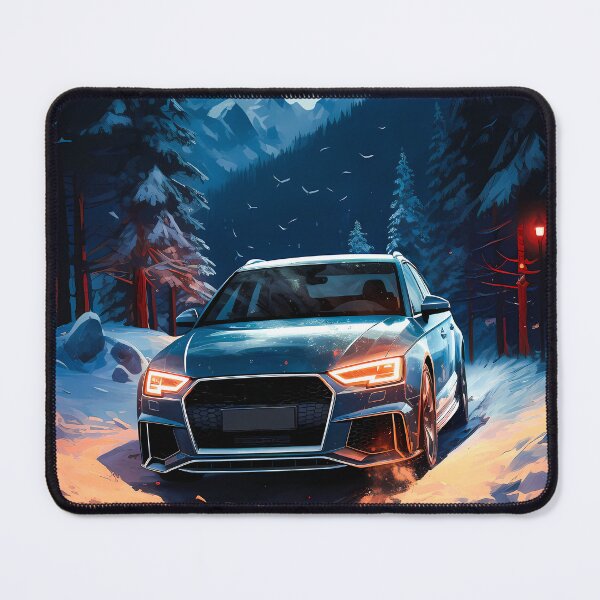 Item preview, Audi RS3 In Snow Forest, Minimalist Lighting and Mountains designed and sold by RevUpDesign.