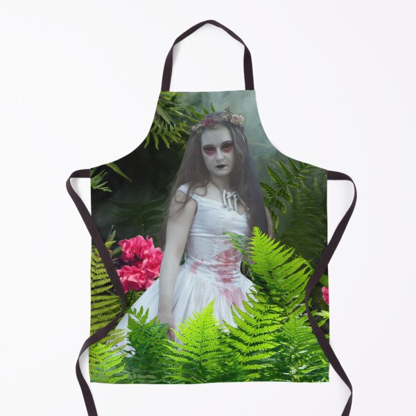 Item preview, Creepy Woman, White Red Stained Dress, Foggy Mist, Ferns, Pink Flowers designed and sold by shaang.