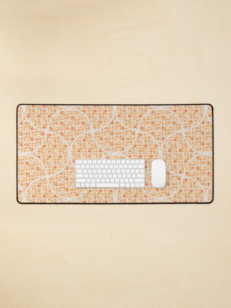 Mouse Pad, Retro Florals Fall Oranges Art Deco Fans designed and sold by Triplicate Limited