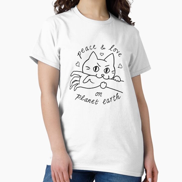 Item preview, Peace and Love cat designed and sold by honeypossum.