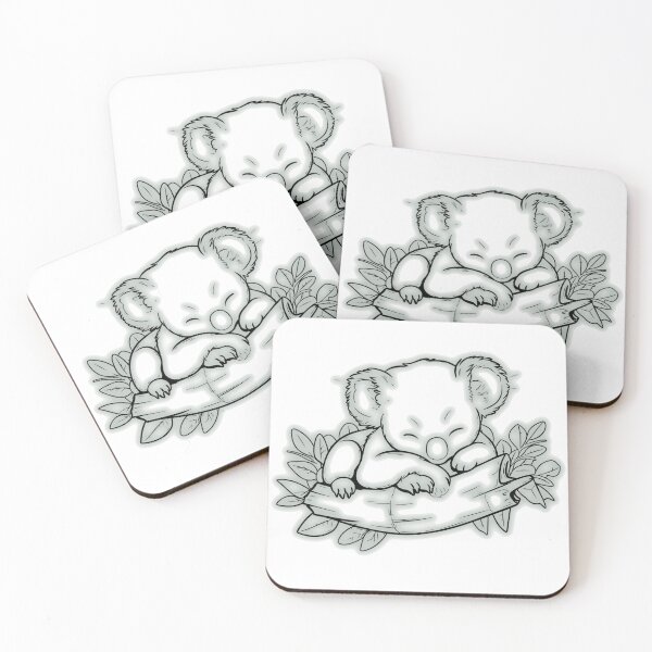Item preview, Cute Little Baby Koala Sleeping On A Tree Branch Animated Art designed and sold by RedOrBlueIts4U.