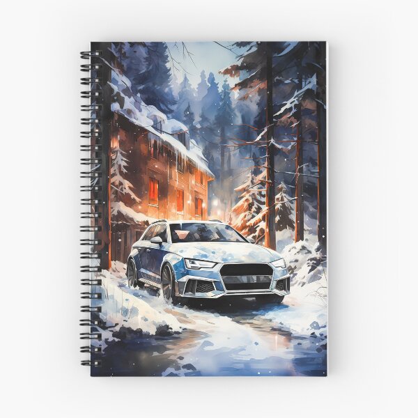 Item preview, Watercolor Audi Rs6 In Snowy Forest Village designed and sold by RevUpDesign.