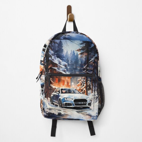 Item preview, Watercolor Audi Rs6 In Snowy Forest Village designed and sold by RevUpDesign.
