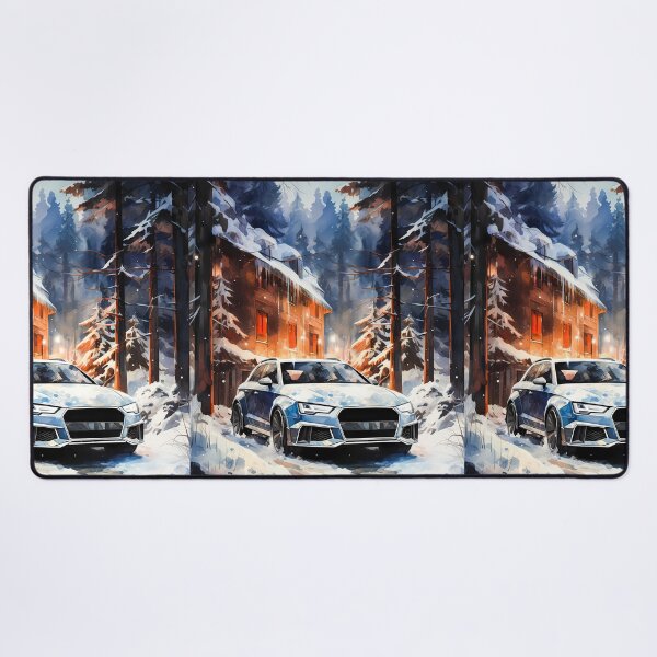 Item preview, Watercolor Audi Rs6 In Snowy Forest Village designed and sold by RevUpDesign.