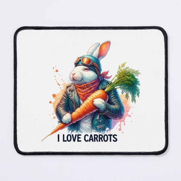 Item preview, I love carrots. The rabbit biker designed and sold by CameliaWave.