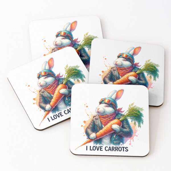 Item preview, I love carrots. The rabbit biker designed and sold by CameliaWave.