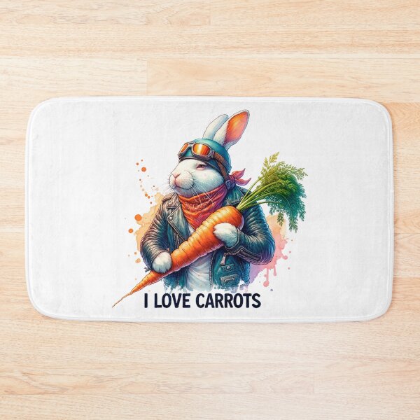 Item preview, I love carrots. The rabbit biker designed and sold by CameliaWave.