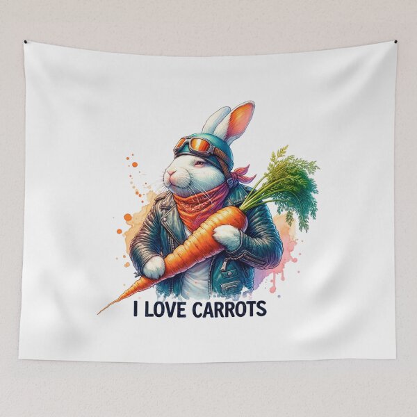 Item preview, I love carrots. The rabbit biker designed and sold by CameliaWave.