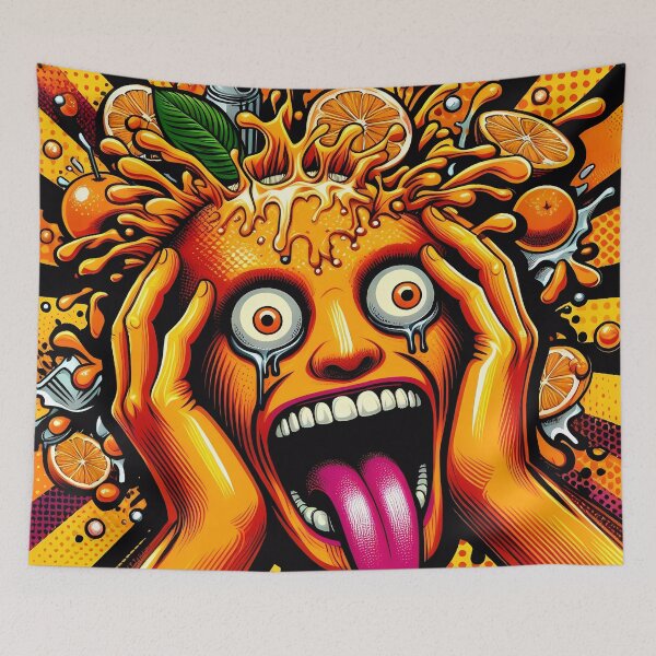Item preview, Explosive Orange Burst Pop Art Illustration designed and sold by Vitalka-uk.