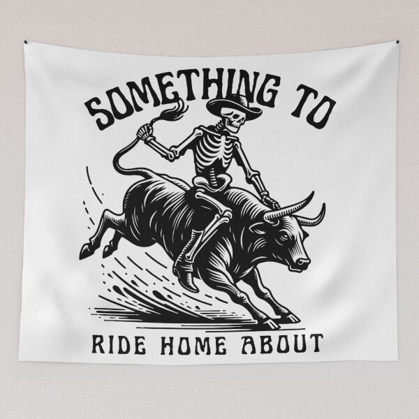 Item preview, Cowboy Skeleton Riding Bull Western Rodeo Bull Rider Skeleton  designed and sold by MTJ-Mushrooms.