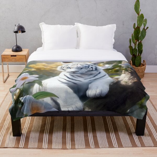 Item preview, White Tiger Lounging in Tree designed and sold by MoodyMuseArt.
