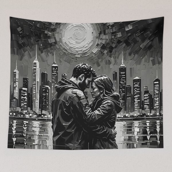 Item preview, Parting Embrace Under the City Glow designed and sold by DiscoGypsyFish.