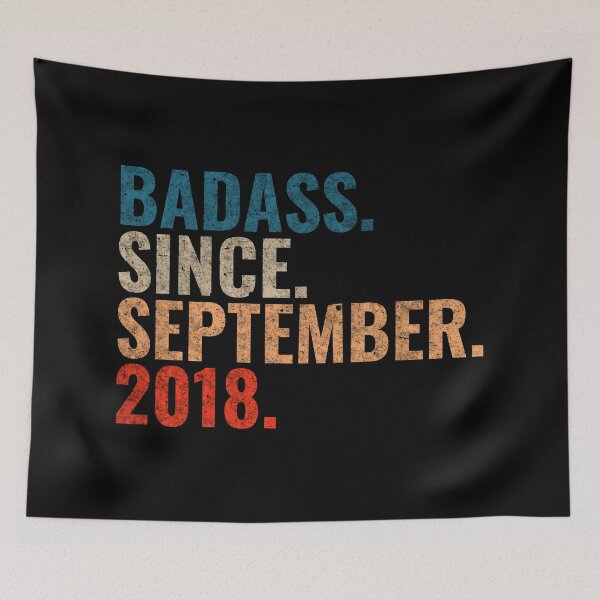 Item preview, Badass since September 2018 Vintage 2018 September birthday gift designed and sold by Teelogic.