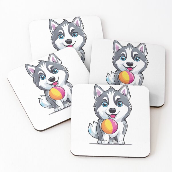 Item preview, Siberian dog playing ball designed and sold by InwzaDesign.