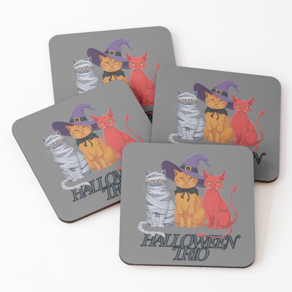 Item preview, Halloween Trio: Mummy, Witch, and Devil Cats designed and sold by CodeCrush.