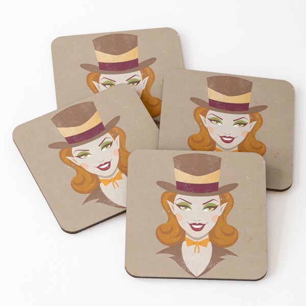 Item preview, Vintage Vamp: A Mesmerizing Female Dracula in a Top Hat designed and sold by Pickmash.