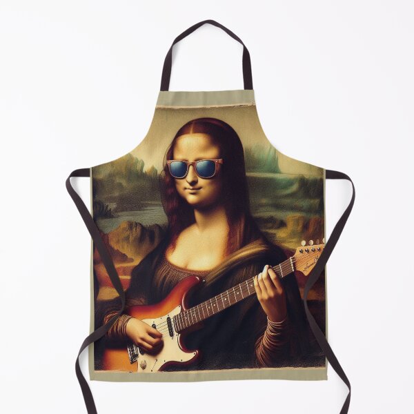 Item preview, Mona Lisa with Guitar Leonardo da Vinci Altered art designed and sold by ArtUnova.