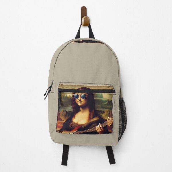 Item preview, Mona Lisa with Guitar Leonardo da Vinci Altered art designed and sold by ArtUnova.