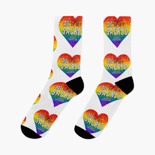 Item preview, All of Who You Are Is Sacred, Heart, Unitarian Universalist, UU Pride, Pride Flag designed and sold by GraysonPrints.