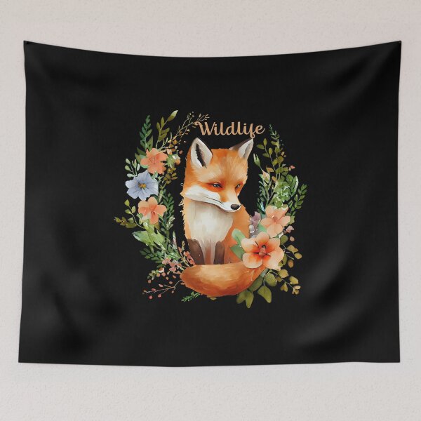 Item preview, Beautiful fox with flowers designed and sold by AnyMar2023.