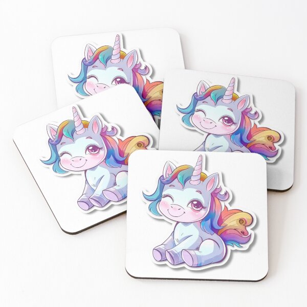 Item preview, Cartoon Rainbow Unicorn Illustration With Large Eyes designed and sold by Reichcorp.