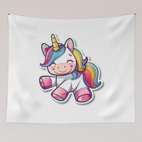 Item preview, Cartoon Rainbow Unicorn Illustration With Large Eyes designed and sold by Reichcorp.
