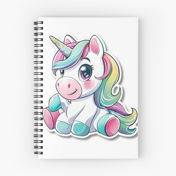 Artikelvorschau, Cartoon Regenbogen Einhorn Illustration mit großen Augen entworfen und verkauft von Reichcorp.