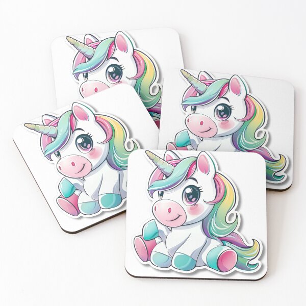 Item preview, Cartoon Rainbow Unicorn Illustration With Large Eyes designed and sold by Reichcorp.