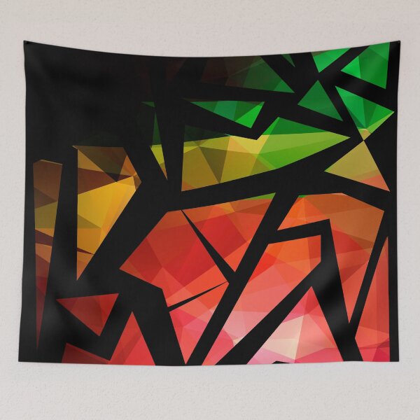Item preview, Pattern with rainbow color peaces of glass designed and sold by fuzzyfox.