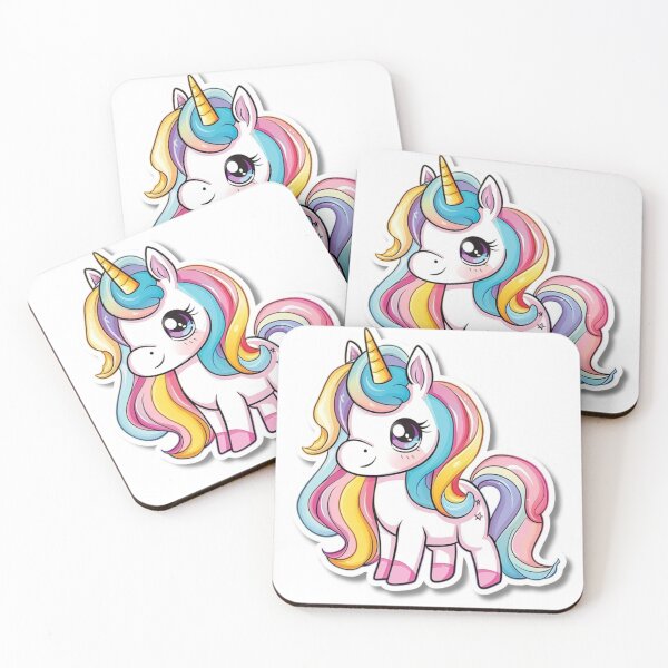 Item preview, Cartoon Rainbow Unicorn Illustration With Large Eyes designed and sold by Reichcorp.