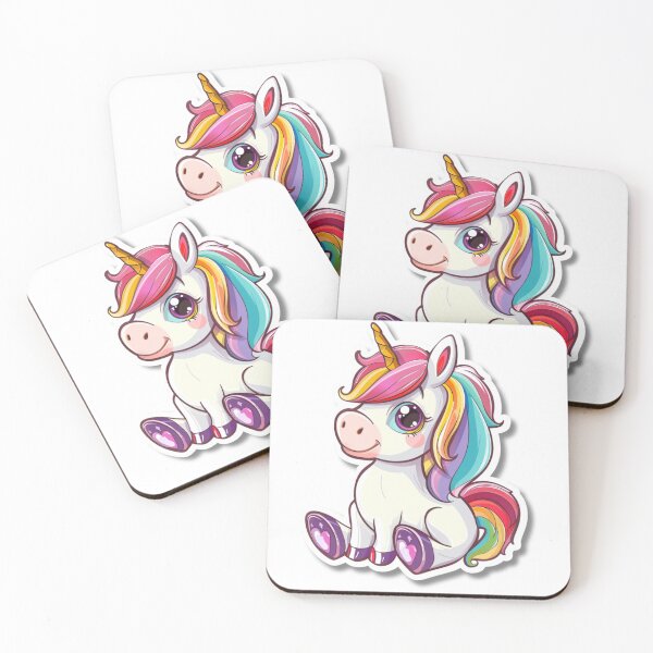 Item preview, Cartoon Rainbow Unicorn Illustration With Large Eyes designed and sold by Reichcorp.