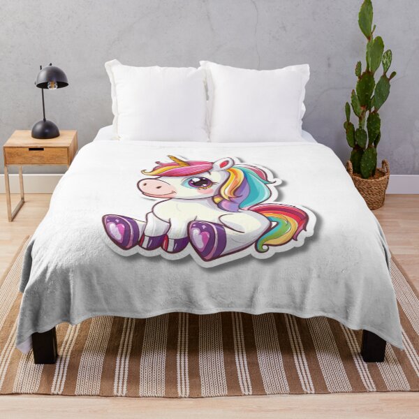 Item preview, Cartoon Rainbow Unicorn Illustration With Large Eyes designed and sold by Reichcorp.
