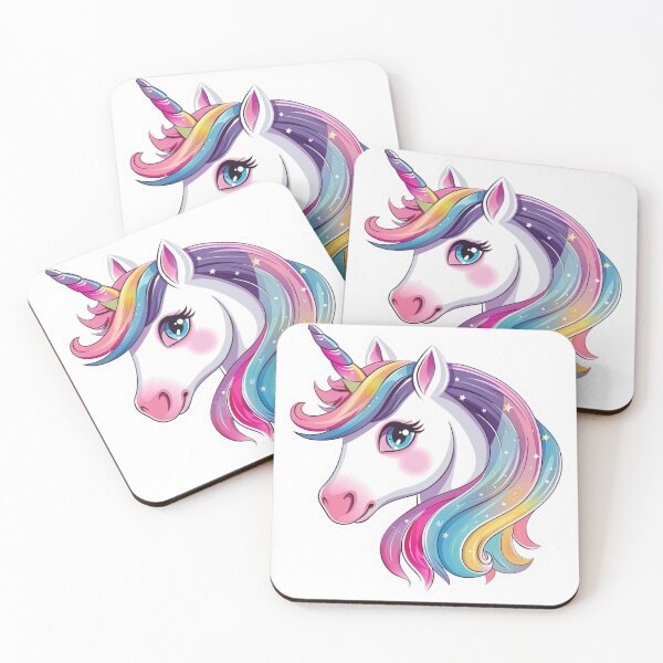 Item preview, Cartoon Rainbow Unicorn Illustration With Large Eyes designed and sold by Reichcorp.