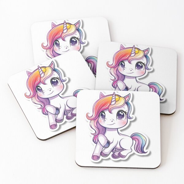 Item preview, Cartoon Rainbow Unicorn Illustration With Large Eyes designed and sold by Reichcorp.
