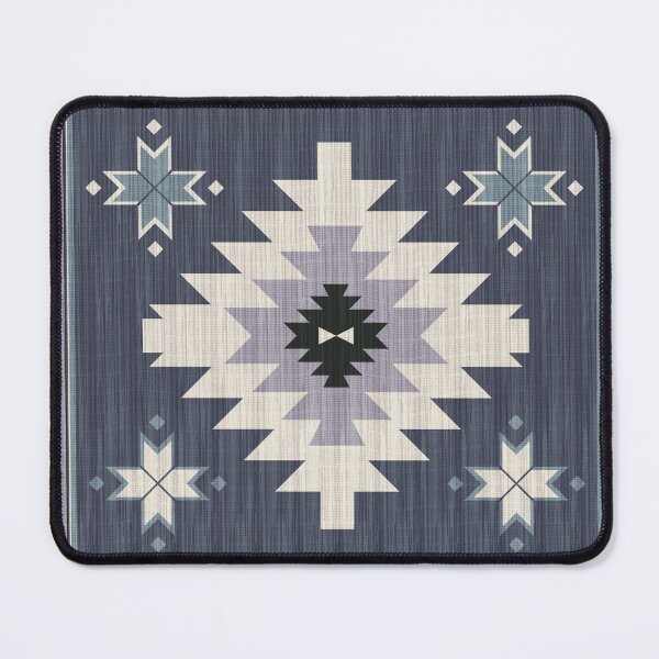 Artikelvorschau, Geometrisches Teppichmuster im Navajo-Stil mit grauen und hellbeigen Motiven entworfen und verkauft von Opart Srinok.