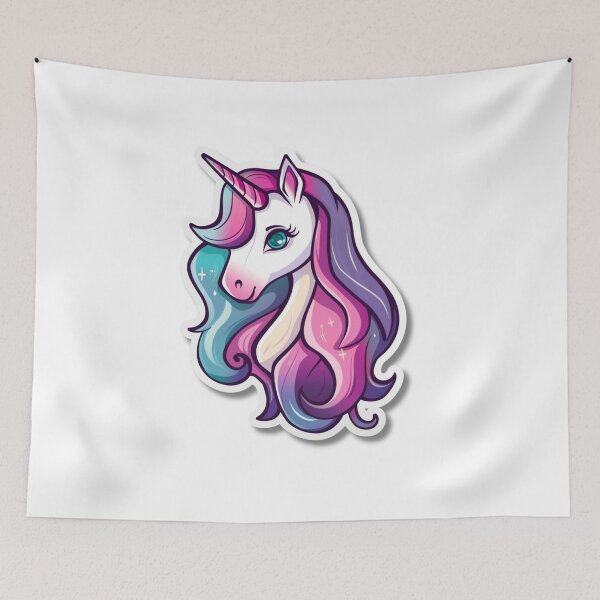 Item preview, Cartoon Rainbow Unicorn Illustration With Large Eyes designed and sold by Reichcorp.
