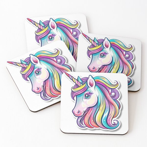 Item preview, Cartoon Rainbow Unicorn Illustration With Large Eyes designed and sold by Reichcorp.