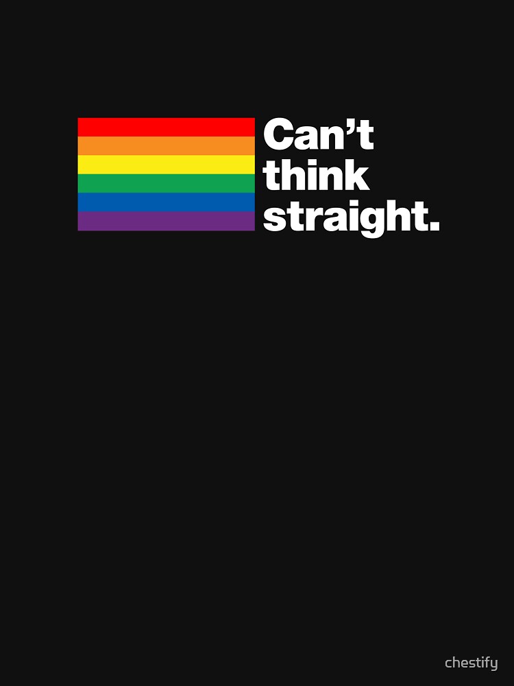 Thumbnail 7 of 7, Classic T-Shirt, Can't think straight | 6 Colour Rainbow Flag Edition designed and sold by chestify.