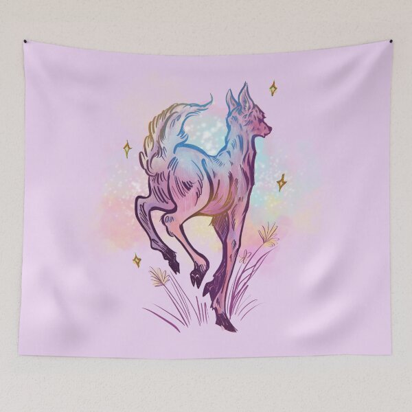 Item preview, fairy deer galloping magic clouds  designed and sold by CaptainRingtail.
