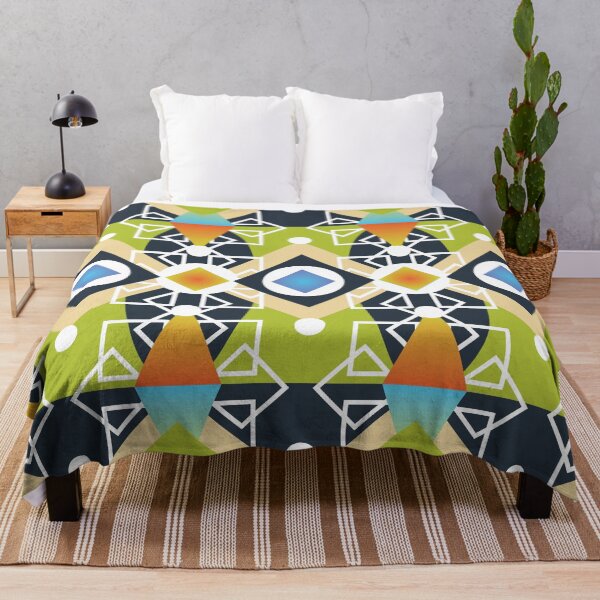 Aperçu de l'œuvre Motif de tissu avec des formes géométriques Avec ses motifs géométriques, il a une sensation rétro créée et vendue par KritsadaRuang.