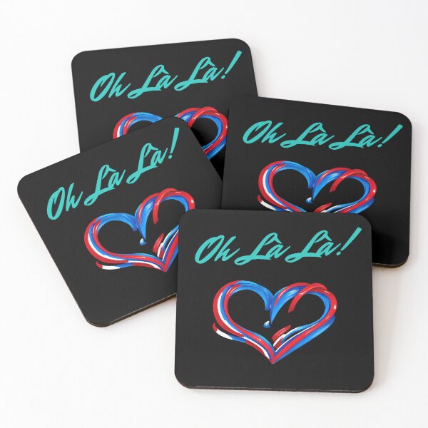 Item preview, Bright red and blue heart and the inscription Oh-la-la designed and sold by ElegantOutlines.