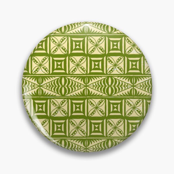 Item preview, Ngatu Tokelau Feletoa Fata Tongan Traditional Polynesian Green Pattern designed and sold by InkKiai.